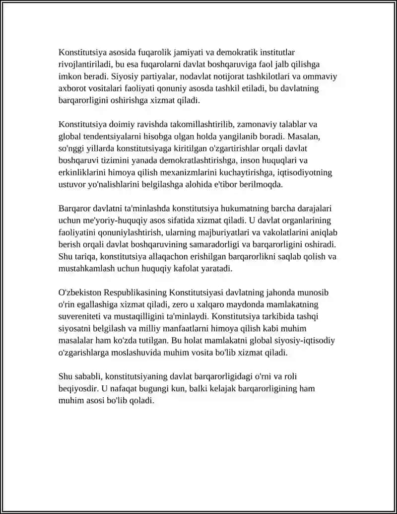 KONSTITUTSIYA BARQAROR DAVLAT ASOSI 4