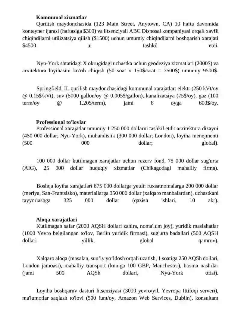 Pudratchining boshqa harajatlari tarkibi 4
