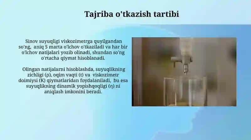 Гесс усули билан ёпишқоқликни аниқлаш 4
