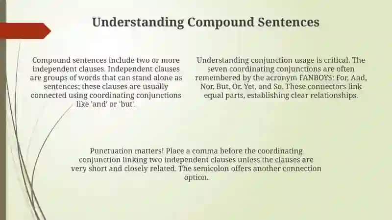Composite sentences in the English language Compoundsentences 4