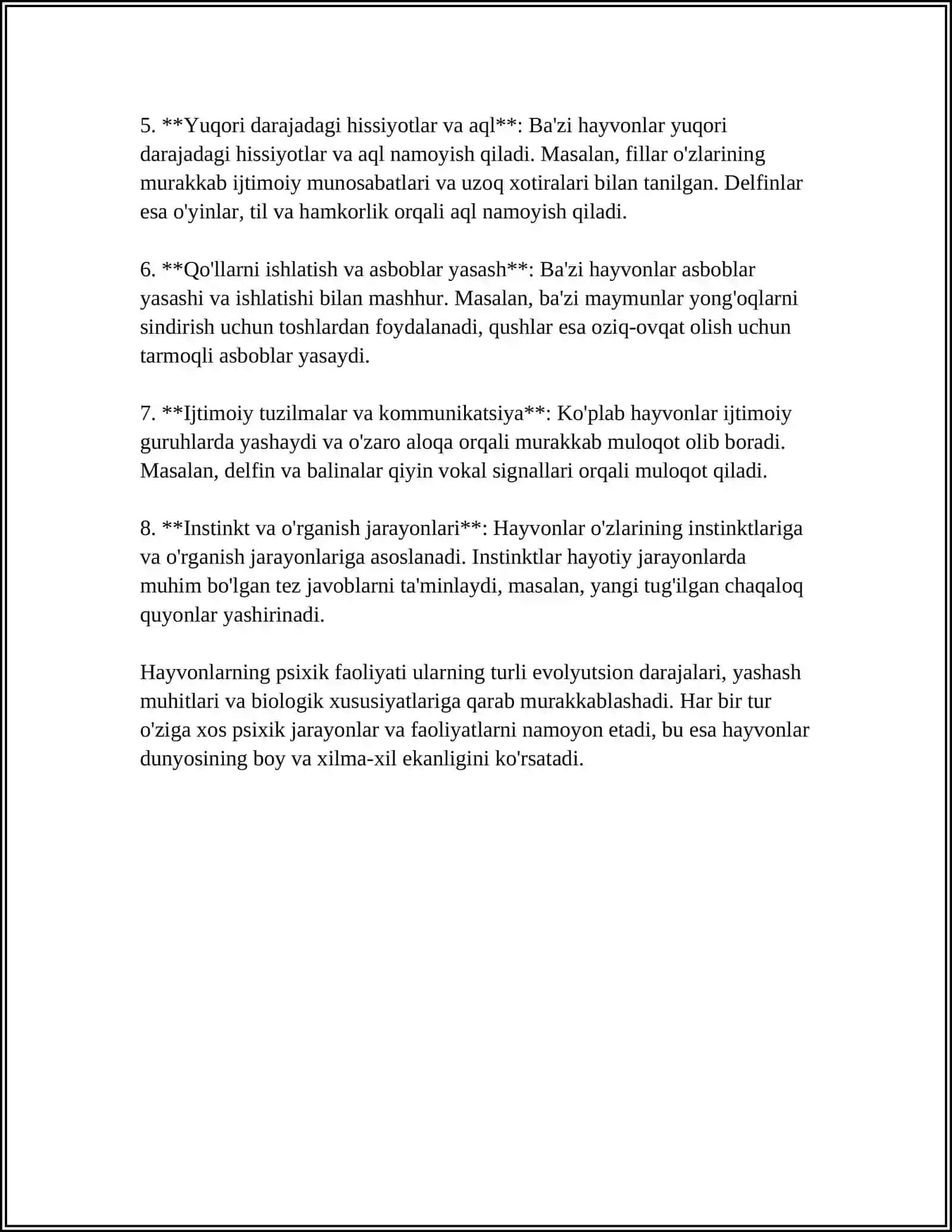 HAYVONLAR PSIXIK FAOLIYATNING UMUMIY TAVSIFI 4