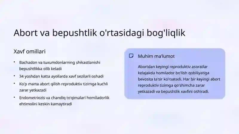 Abortdan Keyingi Reproduktiv Asoratlar 4