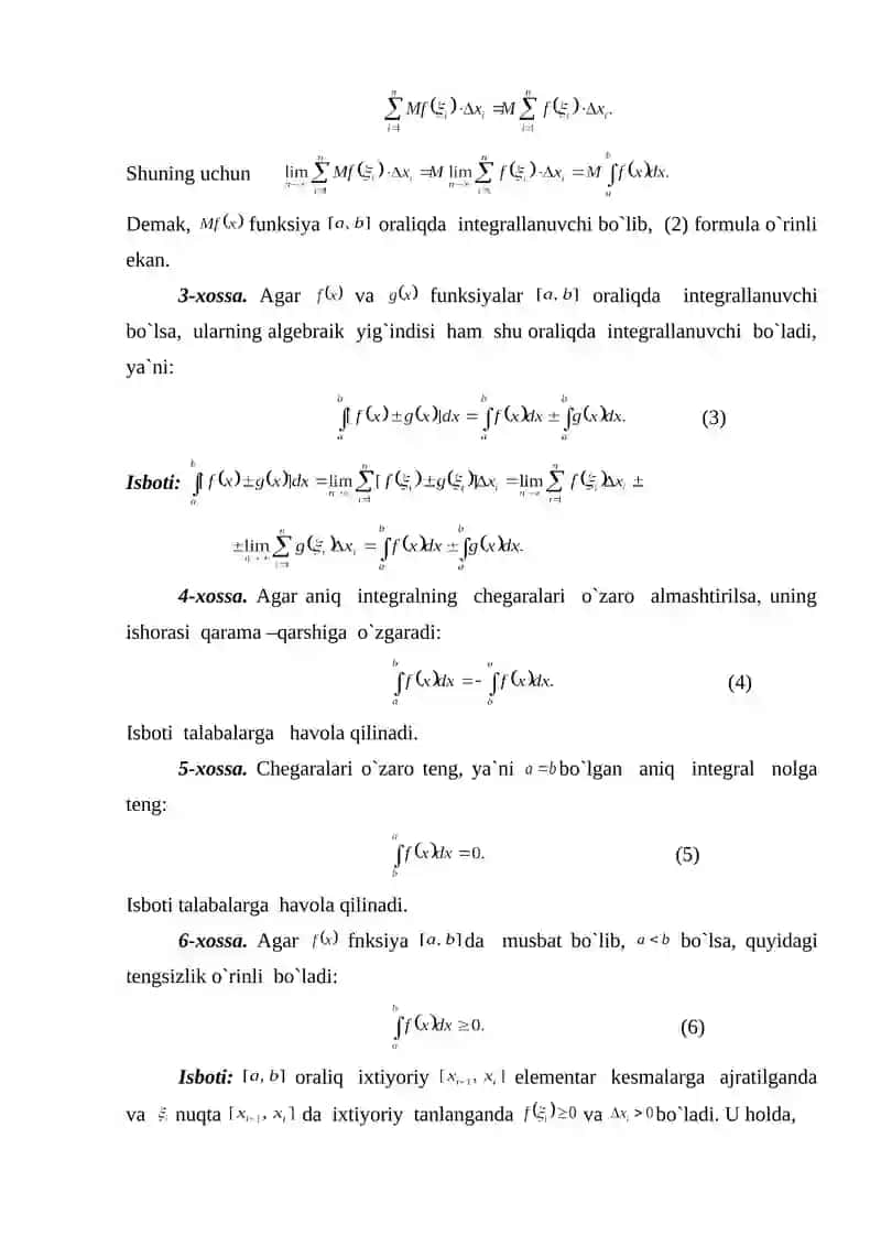 Aniq integral va uni hisoblash 4