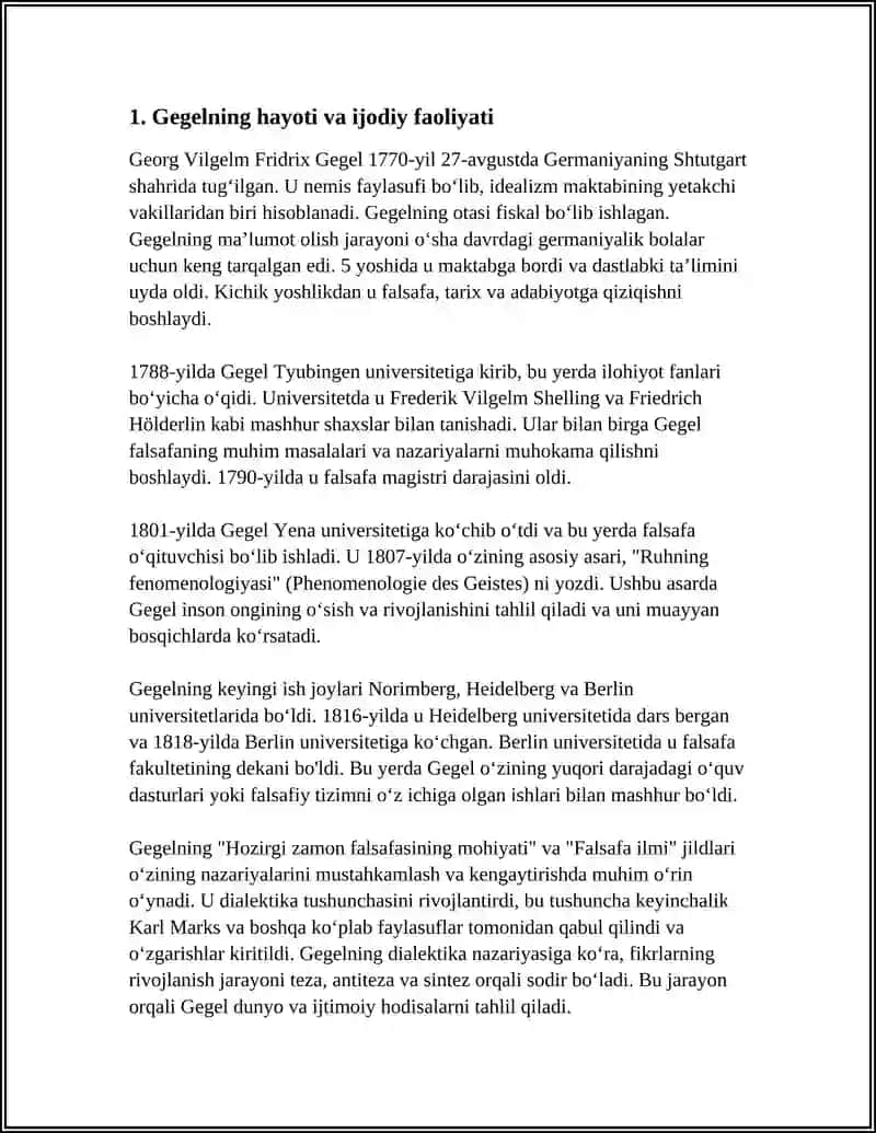 Gegel Haqida Referat 4