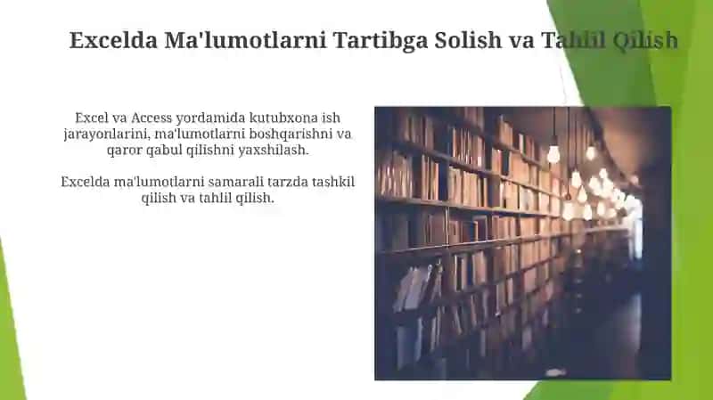 MS Excel va MS Access dasturlarida Kutubxona axborot faoliyatini avtomatlashtirish 4
