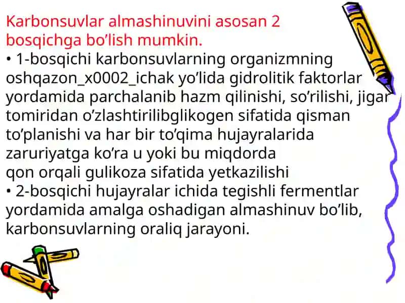 Uglevodlar almashinuvi boshqarilishining buzilishlari 4
