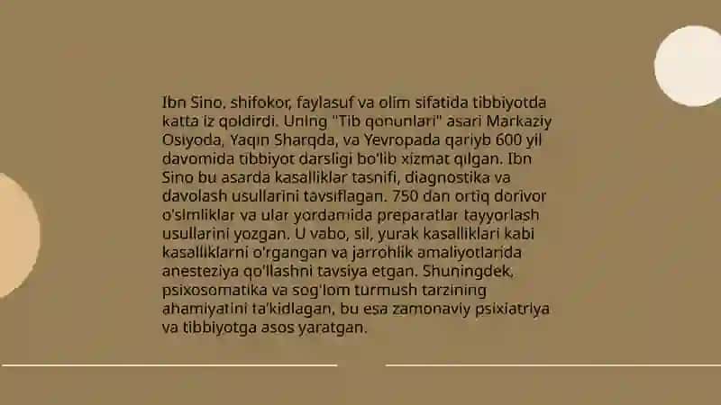 Ibn Sino-Tibbiyotda yangi davrni boshlab bergan shaxs 4