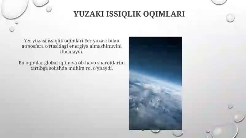 Yer sirti va atmosferaning issiqlik balansi 4