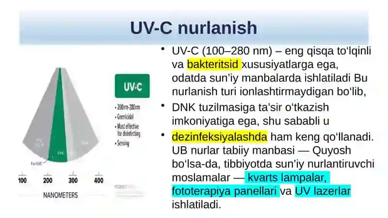 Ultrabinafsha nurlarining tibbiyotda qo’llanishi 4