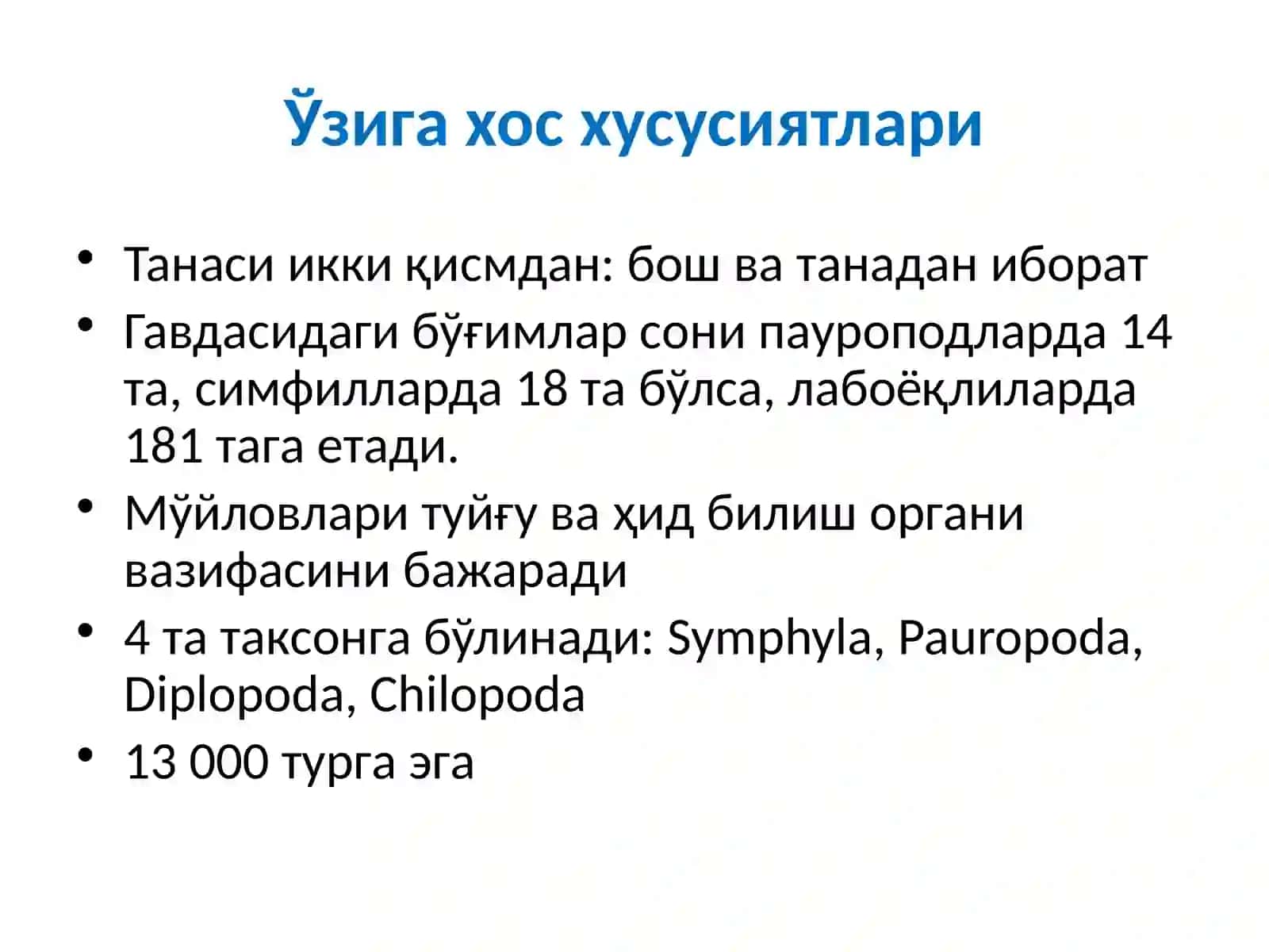 Tracheata – Трахеялилар кенжа типи 4