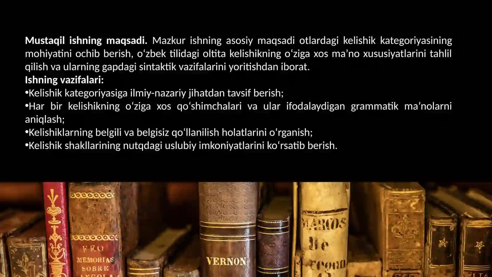 Otlarda kelishik kategoriyasi mavzusida 4