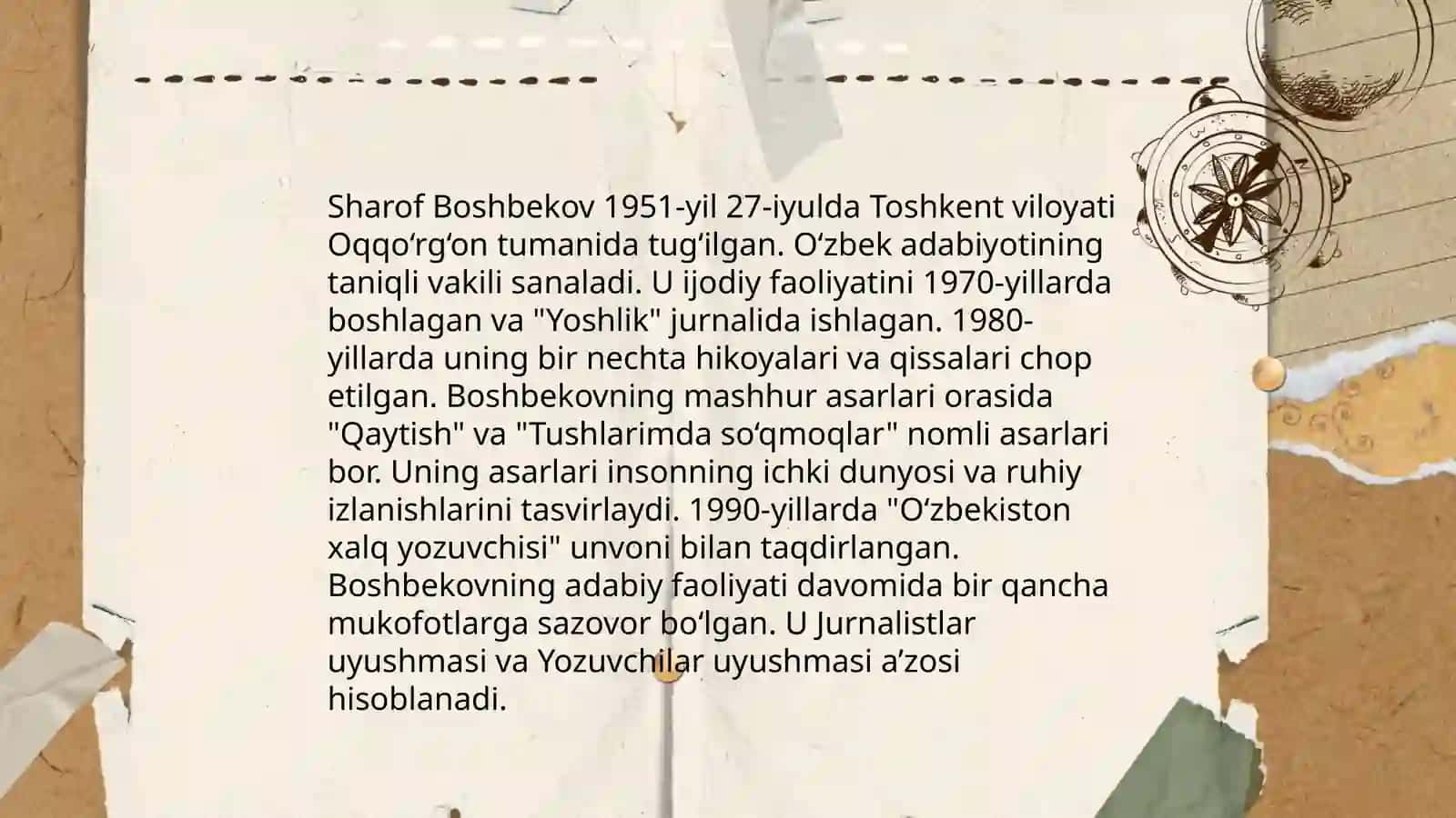 Sharof Boshbekov hayoti va ijodi 4