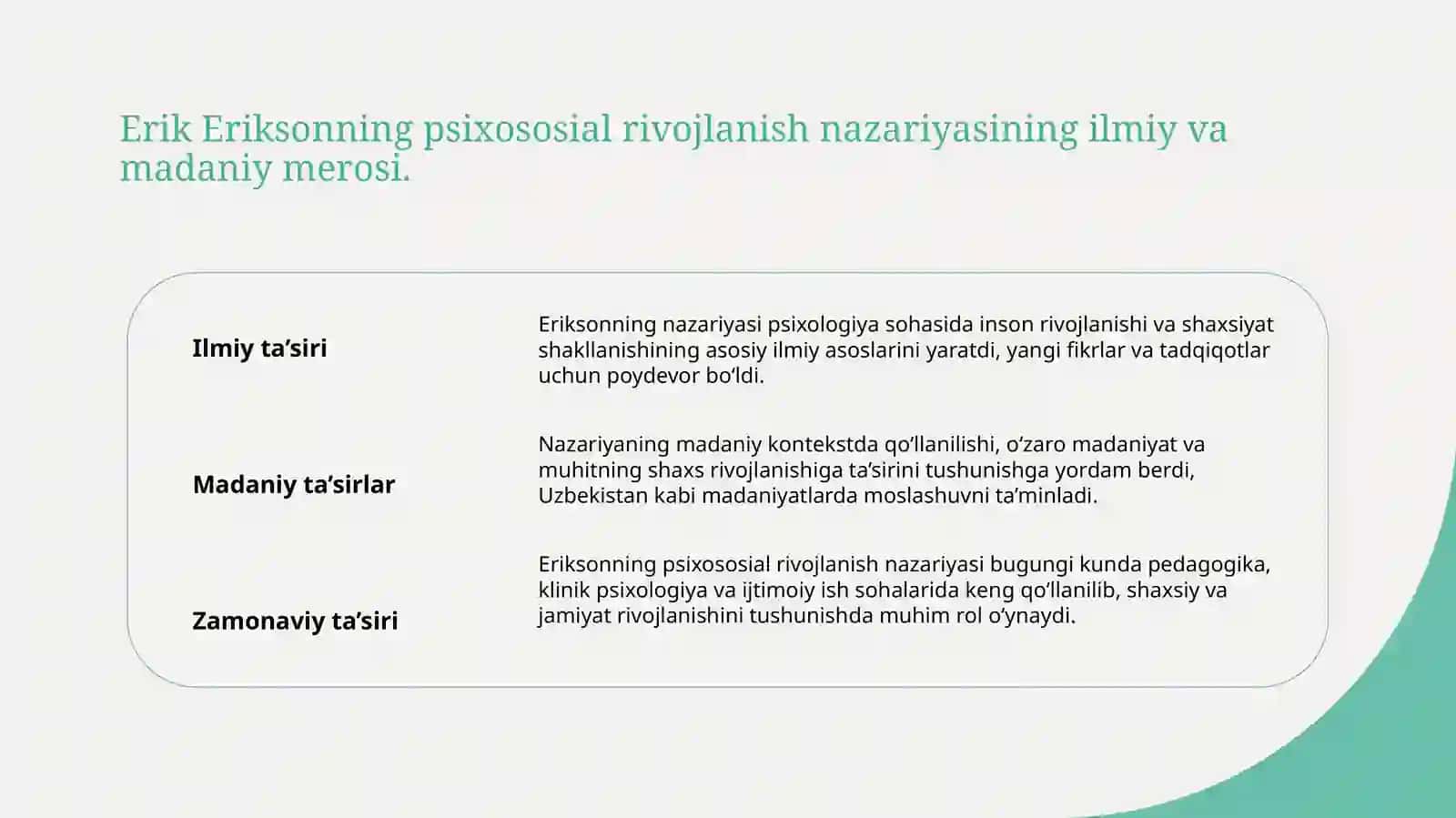 Erik Eriksonning shaxs taraqqiyoti konsepsiyasi 4