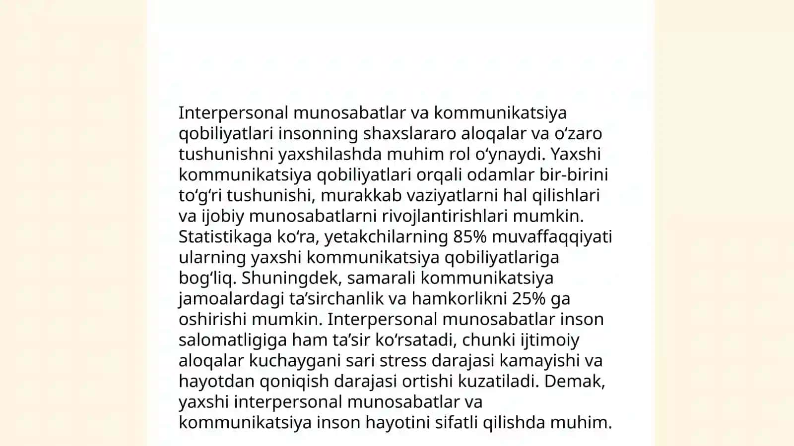 Shaxsiy husisiyatlarni aniqlash uchun testlar 4