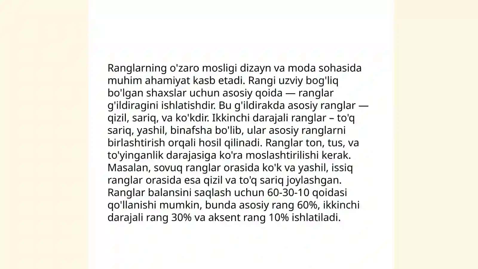 Kartalarni jihozlashda rang asosiy vosita 4