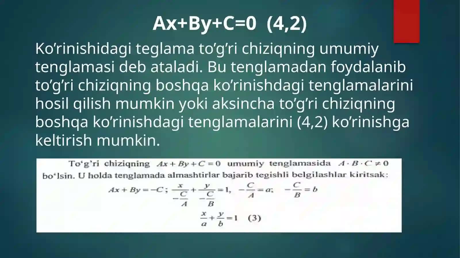 Fa`zoda Analitik Geometriya Elementlari 4