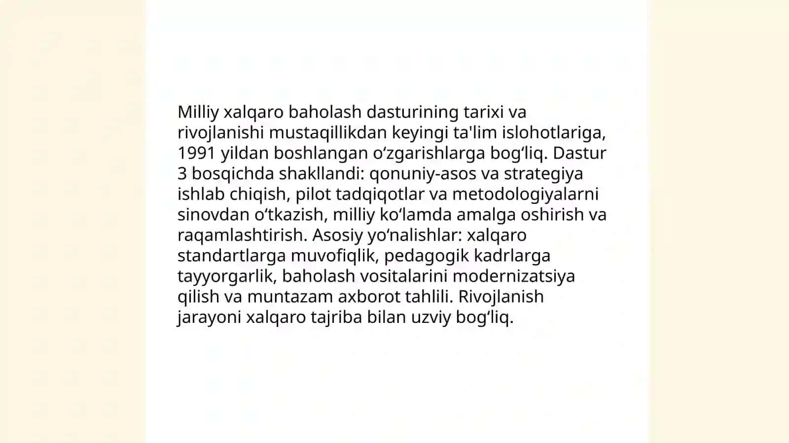 Milliy xalqora baholash dasturi 4