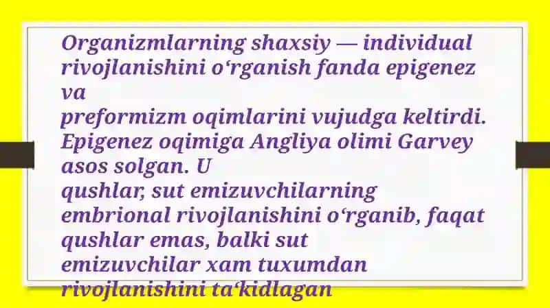 Epigenez Va Preformizm oqimlari 4