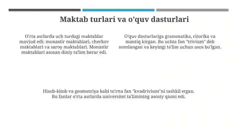 O'rta asrlarda Yevropada talim tizimi va maktablar 4