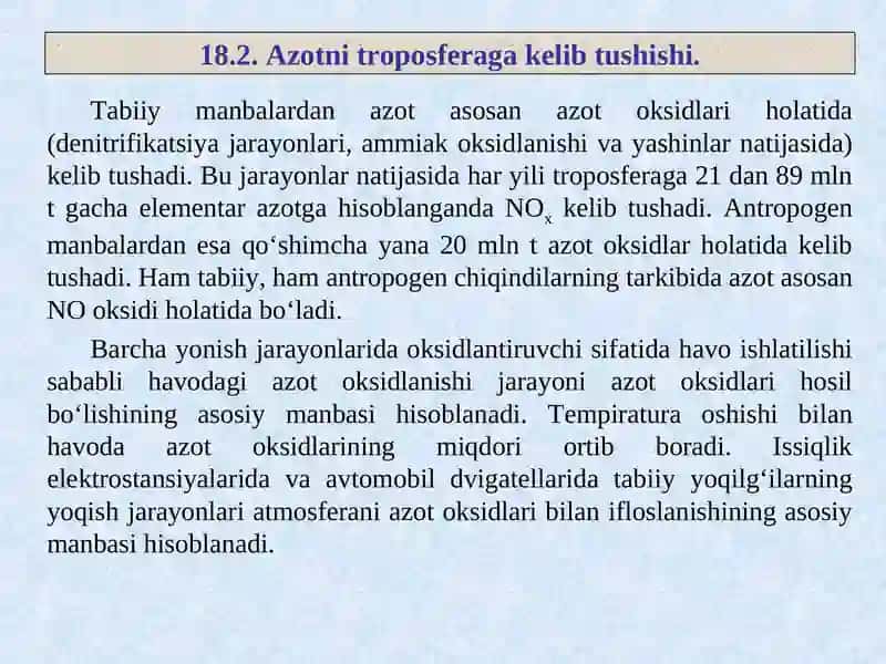Troposferadagi azot birikmalari 4