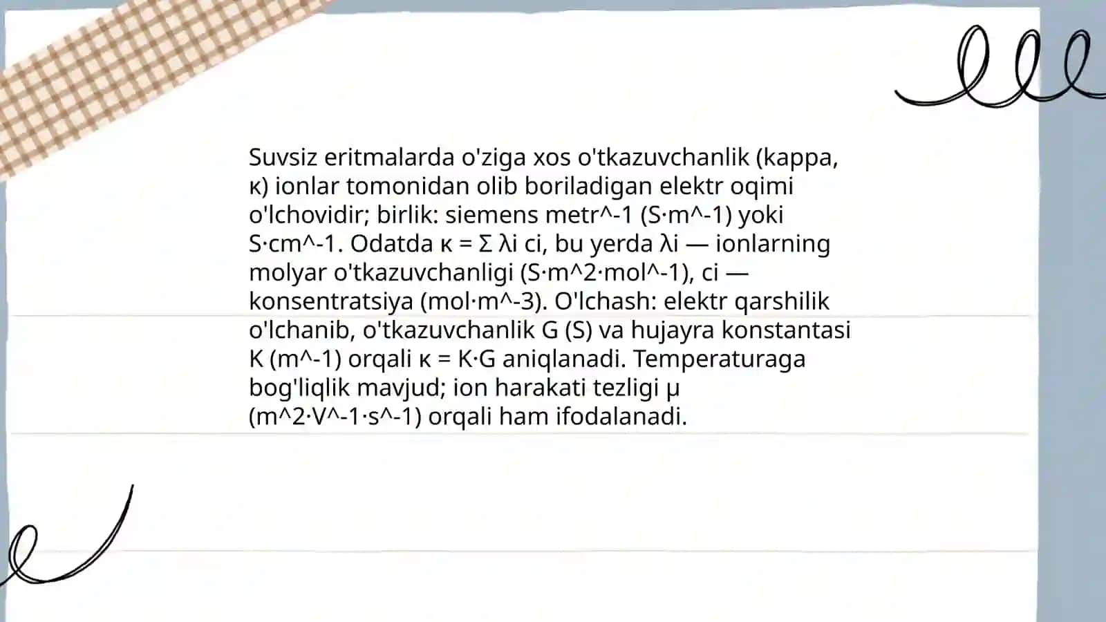 Suvsiz eritmalarning elektr o'tkazuvchanligi 4