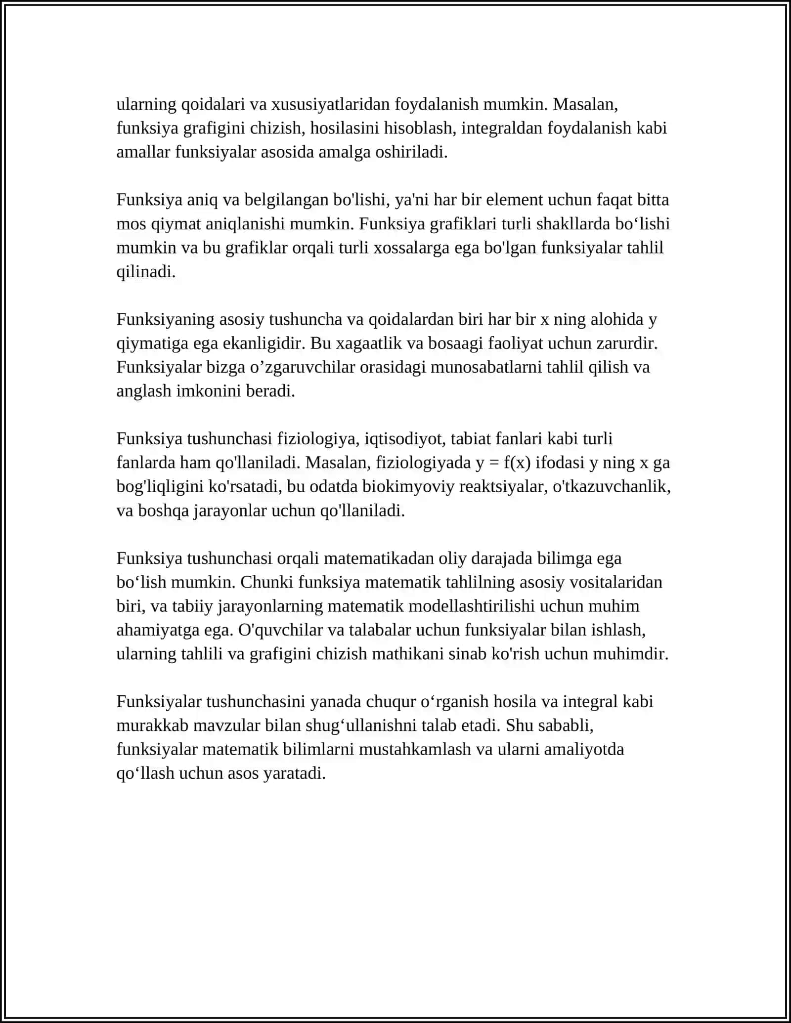 FUNKSIYA TUSHUNCHASI 4
