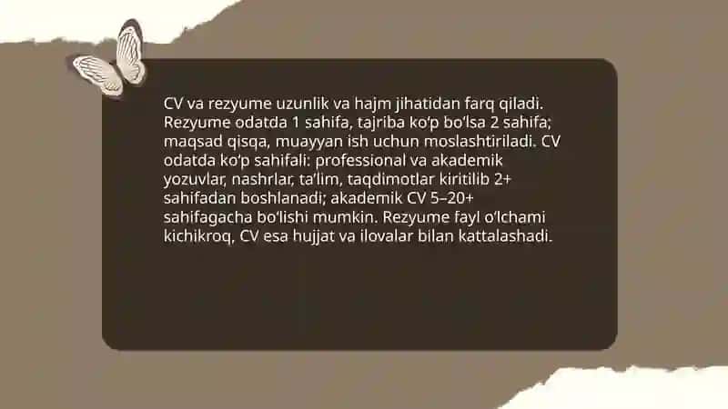 CV va rezyumening farqi 4