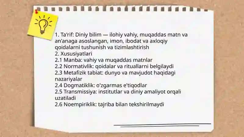 Dunyoviy va diniy bilimlarning tushunchasi 4