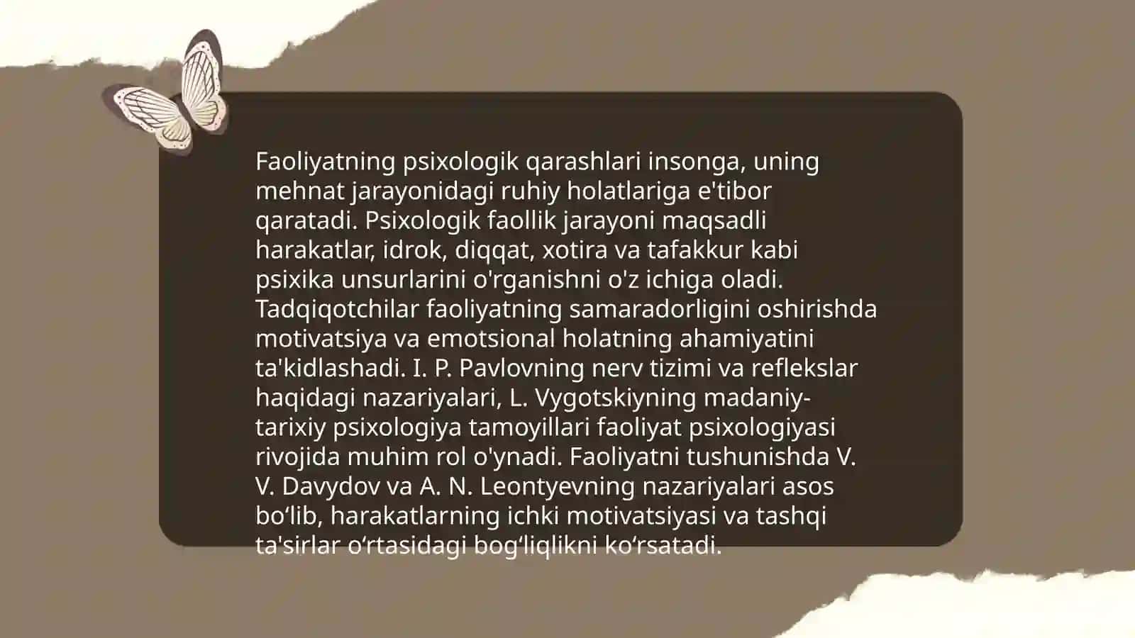 Faoliyat haqida tushuncha, Faoliyatning psixologik tahlili, Faoliytning tuzilishi 4