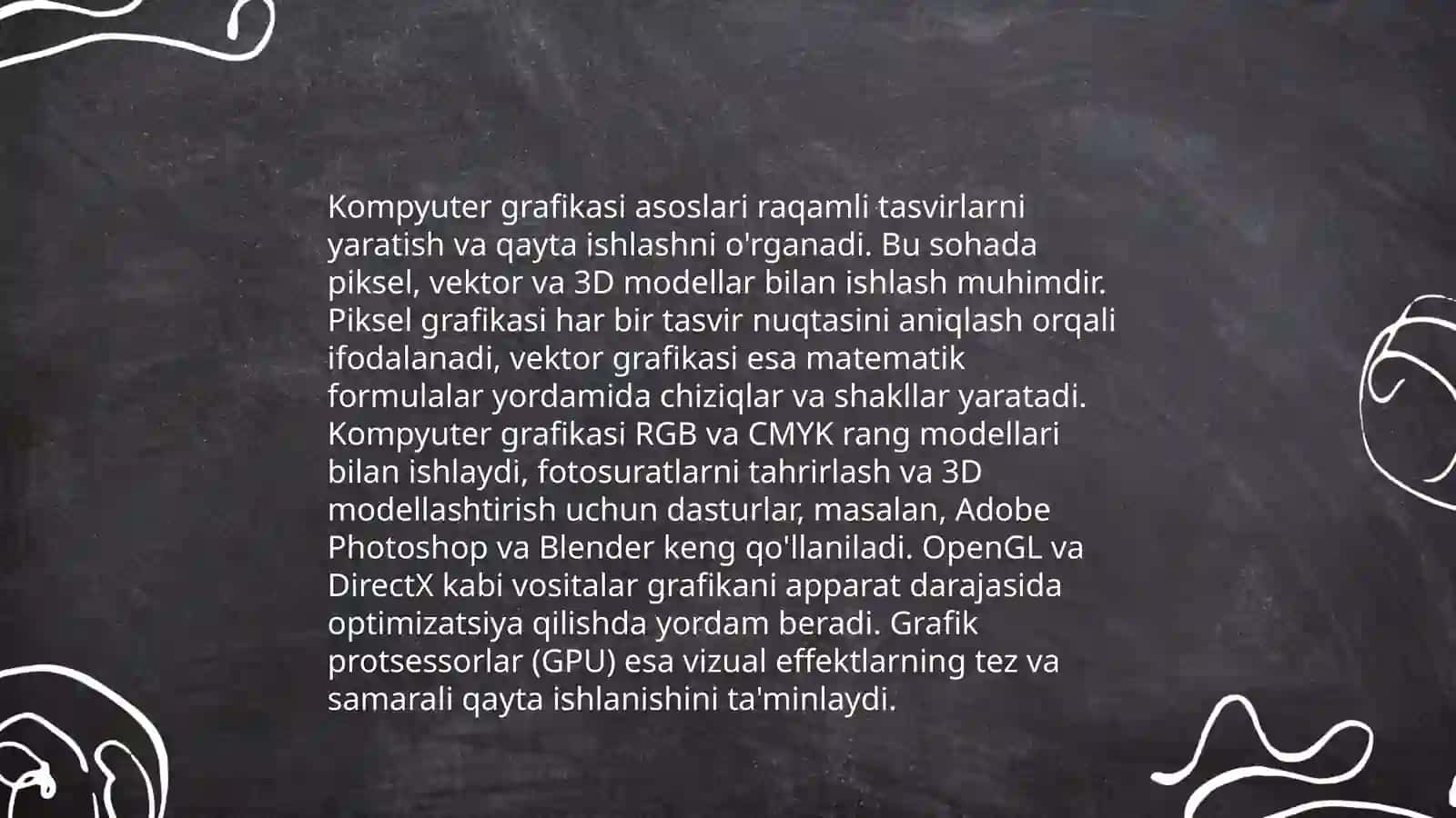 Uch oʻlchovli grafik muhitni dasturlash 4