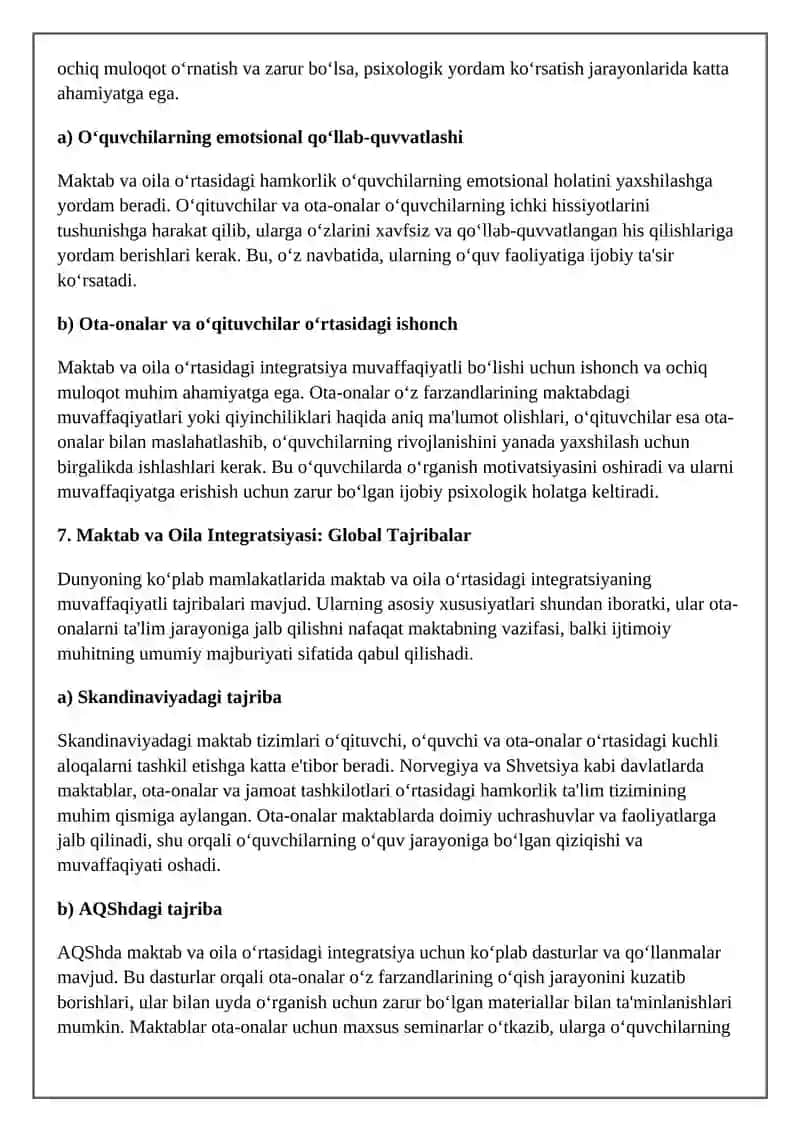 Maktab va Oila Integratsiyasi 4