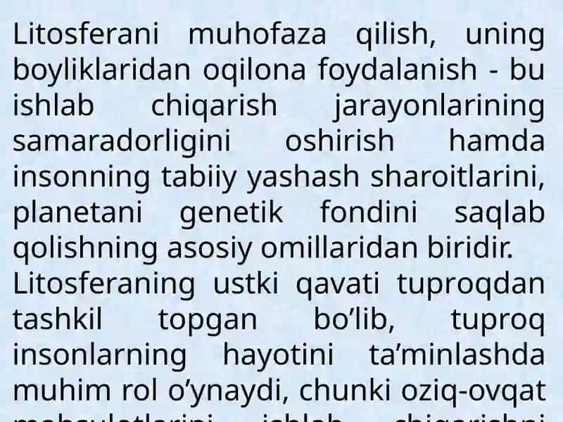 Litosfera ni muhofaza qilish 4