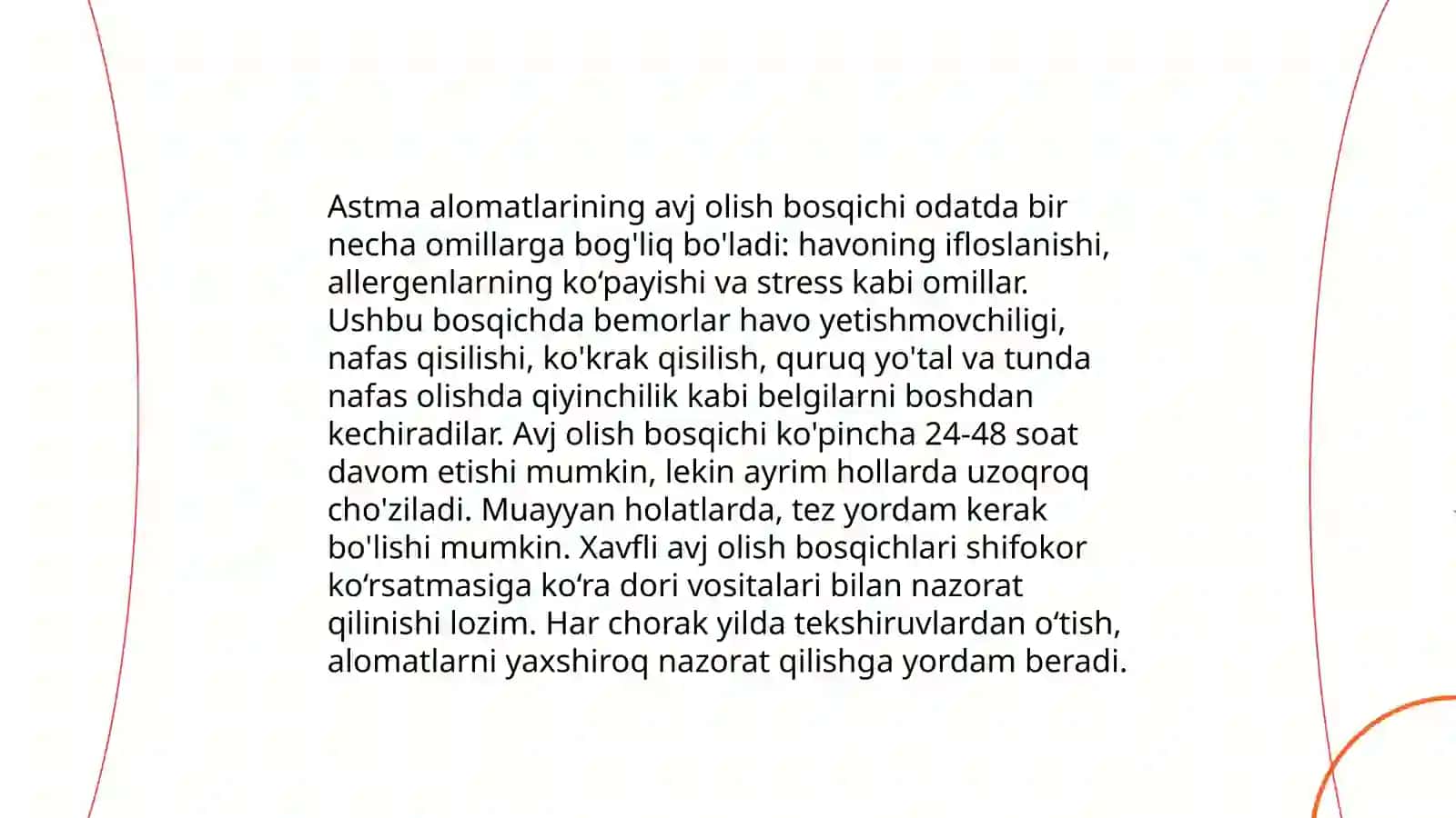 Bronxial astma kasalligini kechish bosqichlari 4