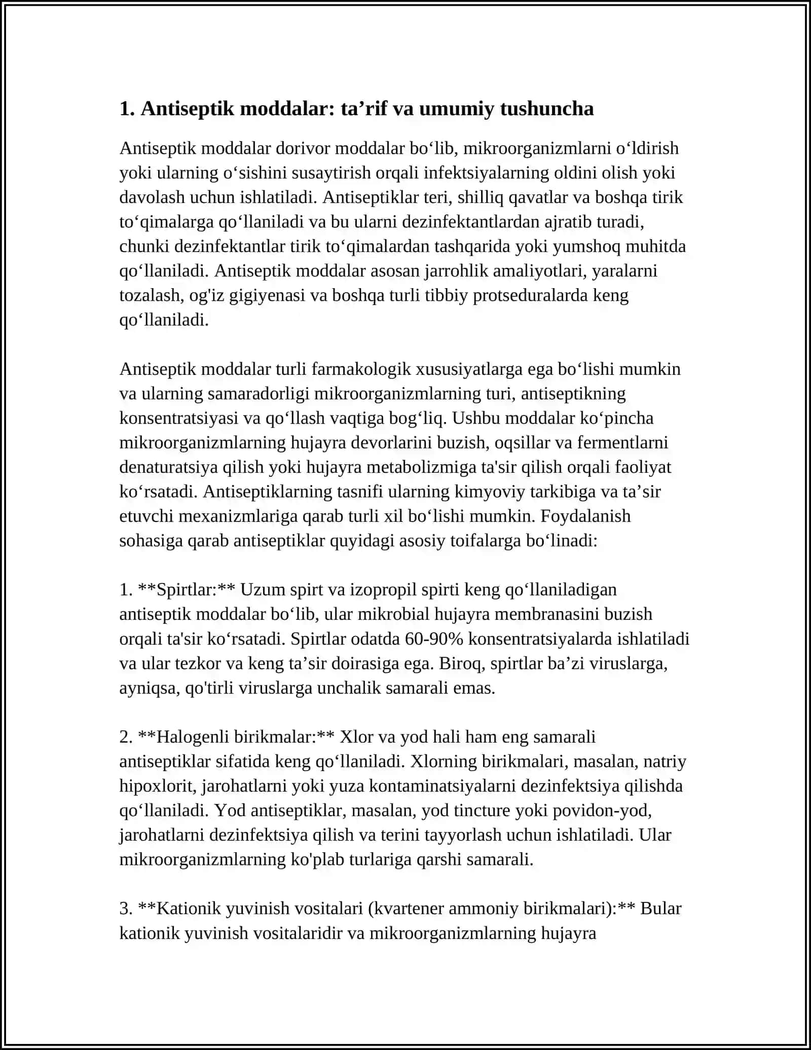 ANTISEPTIK MODDALA FARMAKOLOGIYASI 4
