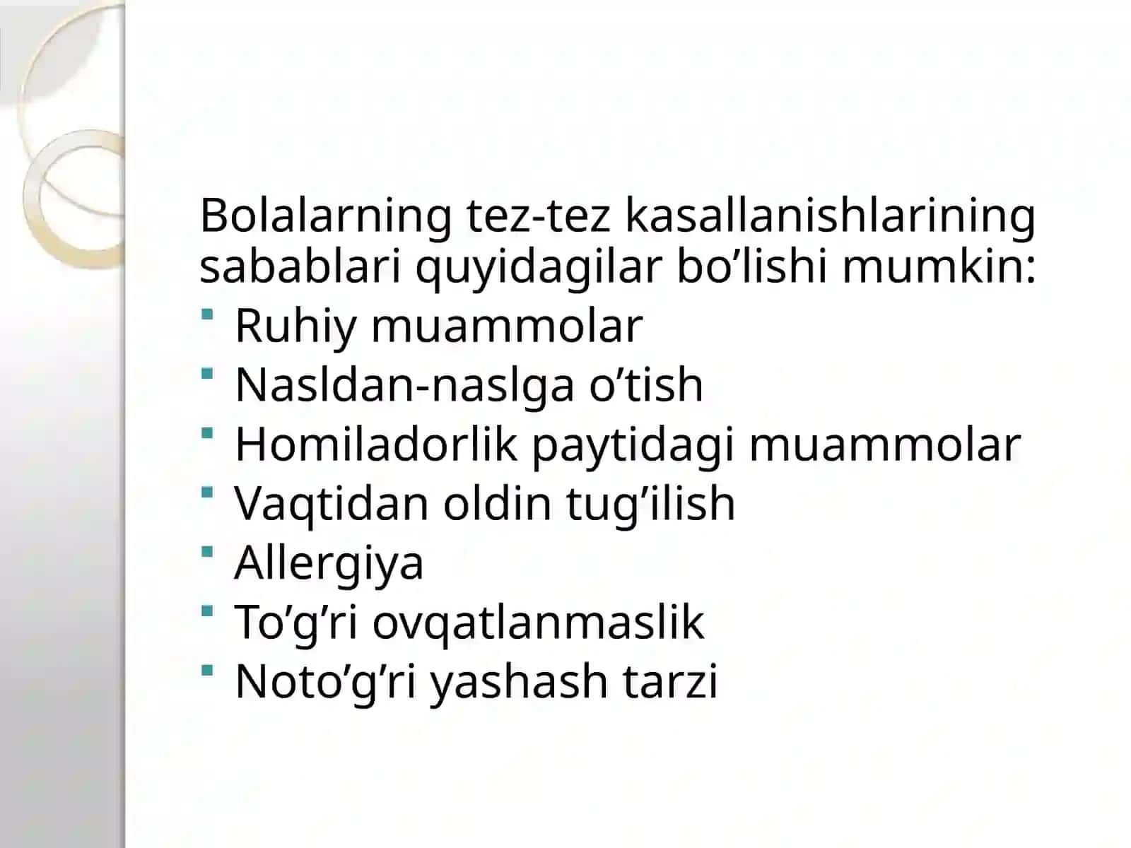 Tez tez kasallanuvchi bolalar 4