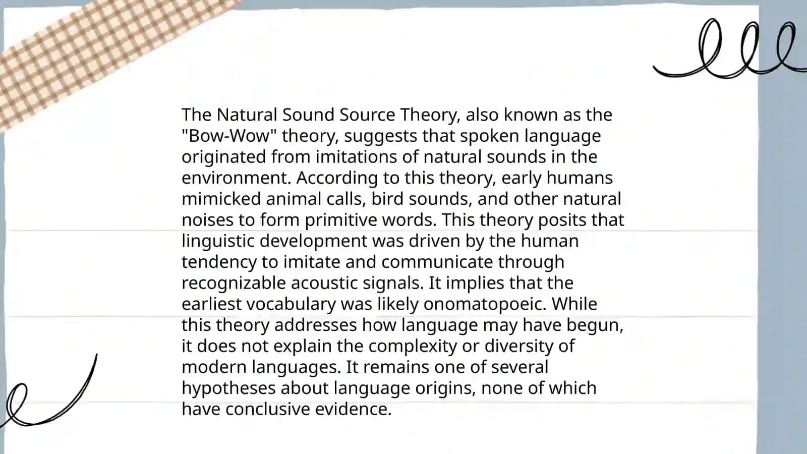 Theories of the origin of language 4