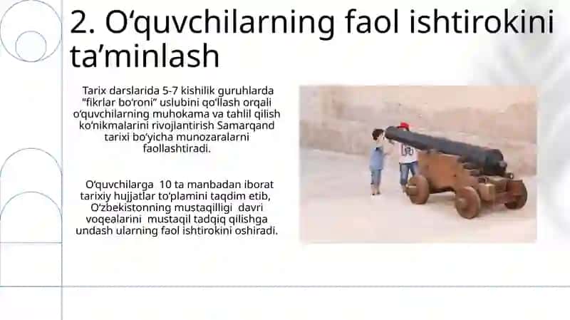 Tarix darslari samaradorligini oshirish usullari 4