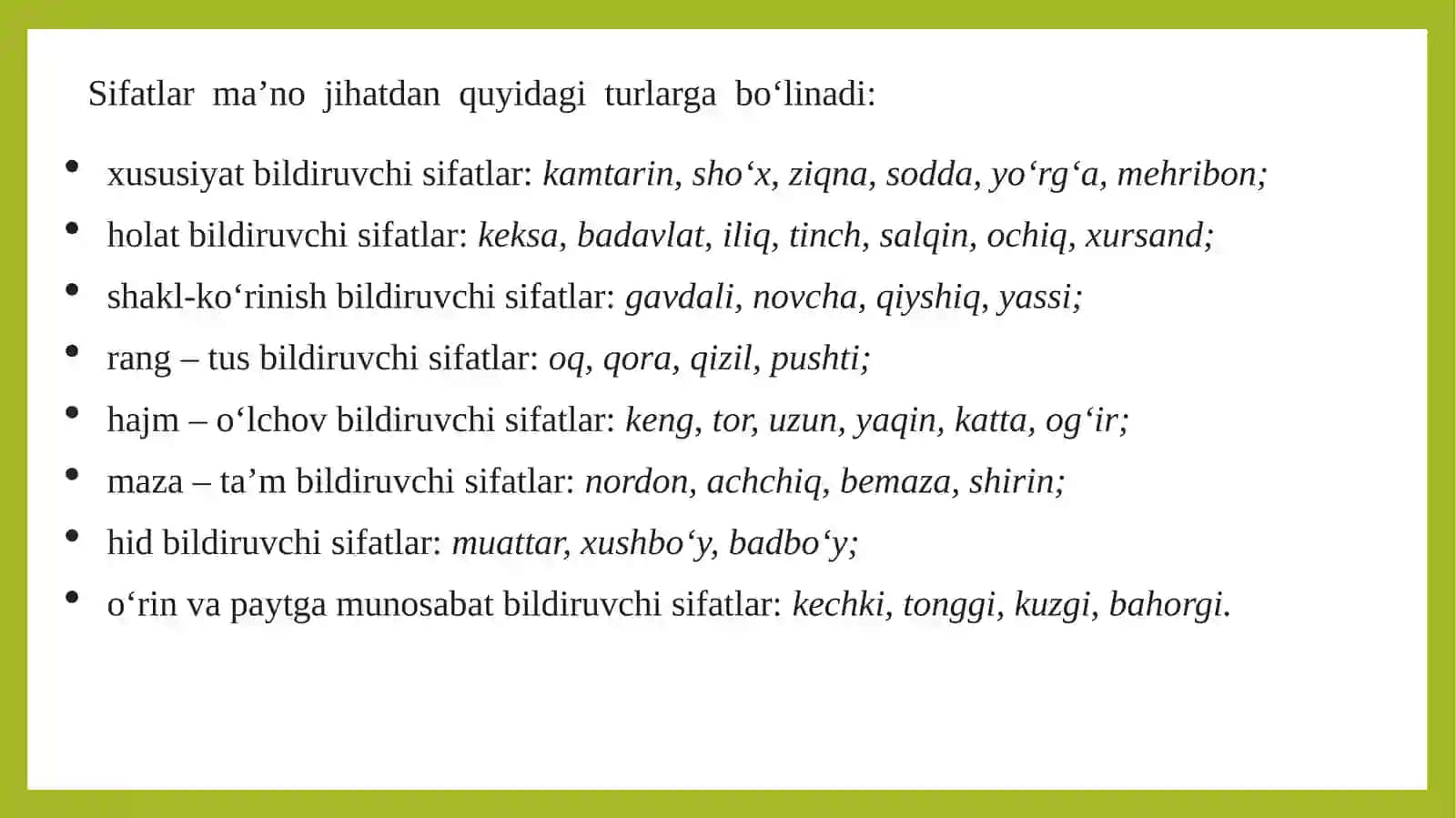 Sifat so‘z turkumi 4