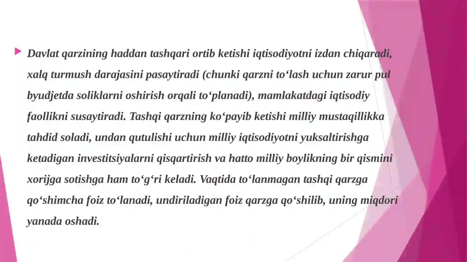 Davlat qarzi, qarz olish manbalari va sabablari 4