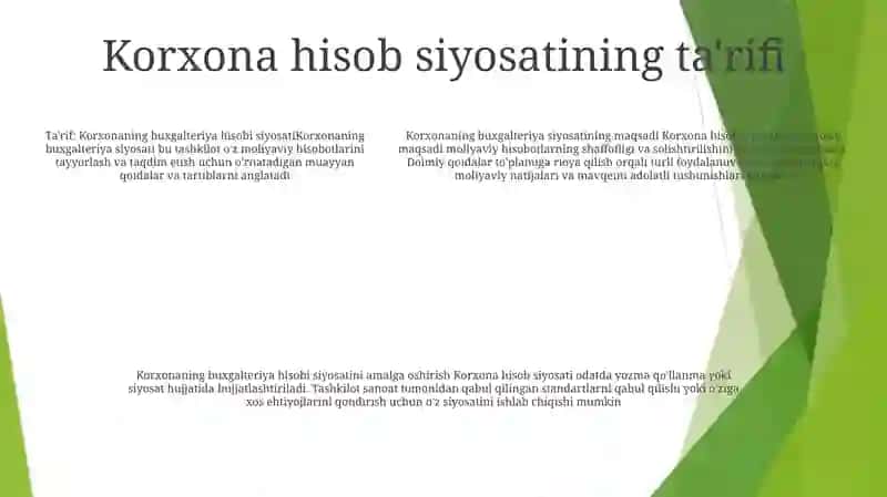Korxona Hisob Siyosati 4