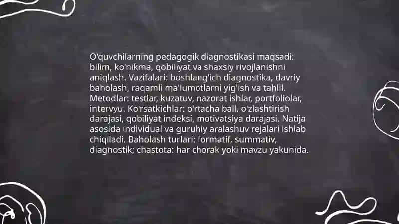Diagnostika, ta’lim va aralashuvni rejalashtirish 4