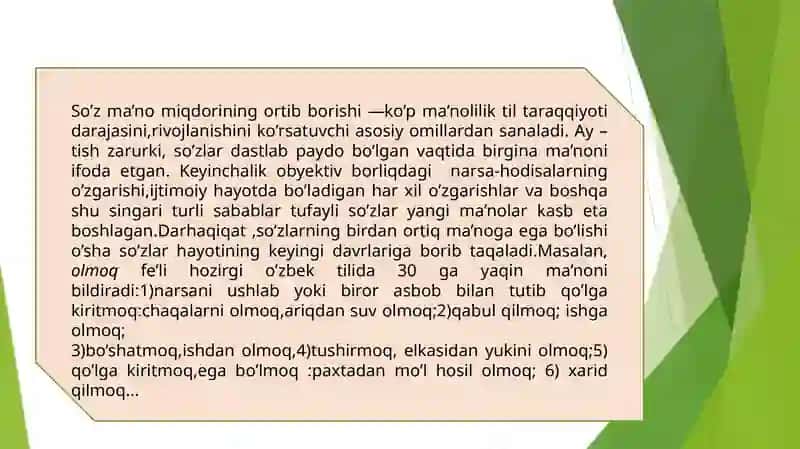 Leksikma’no taraqqiyoti 4
