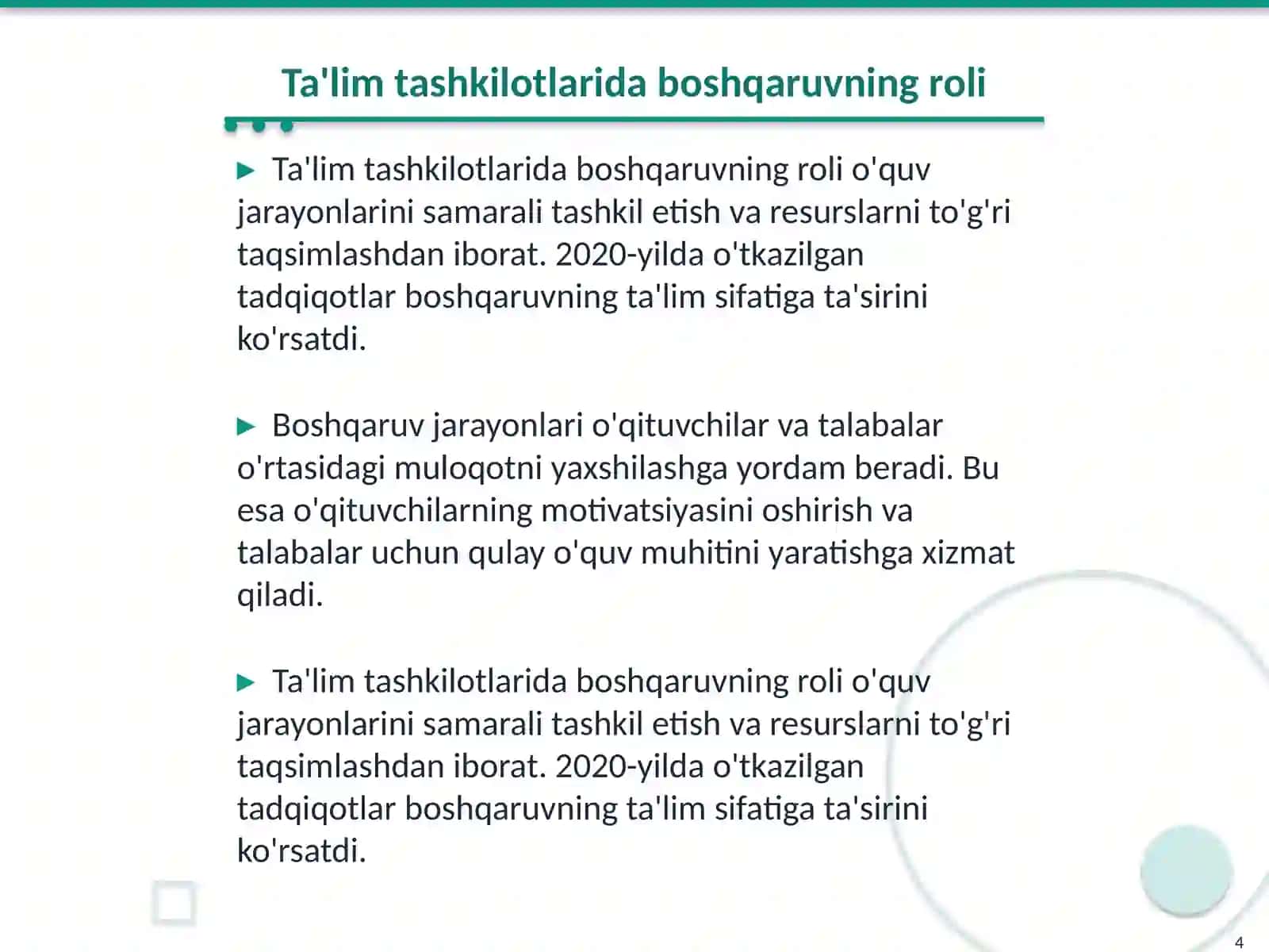 Ta'lim tashkilotlarida boshqaruv madanyati 4