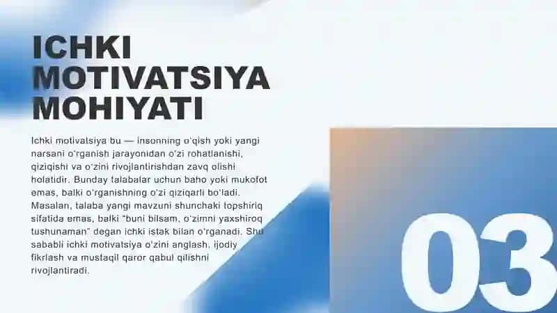 O‘QUV JARAYONLARIDA MOTIVATSIYANI UYG‘OTISH 4