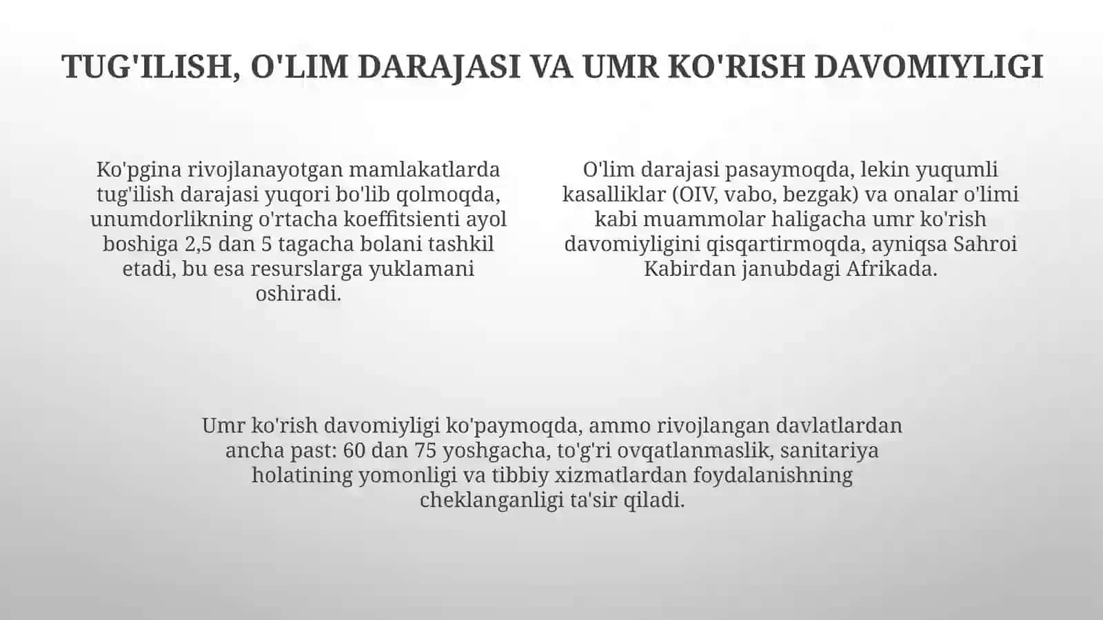 Rivojlanayotgan mamlakatlar demografik siyosati 4