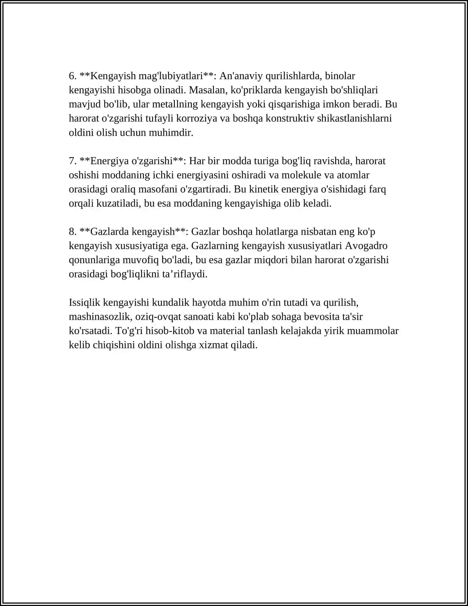 MATERIALLARNING ISSIQLIK KENGAYISHI 4