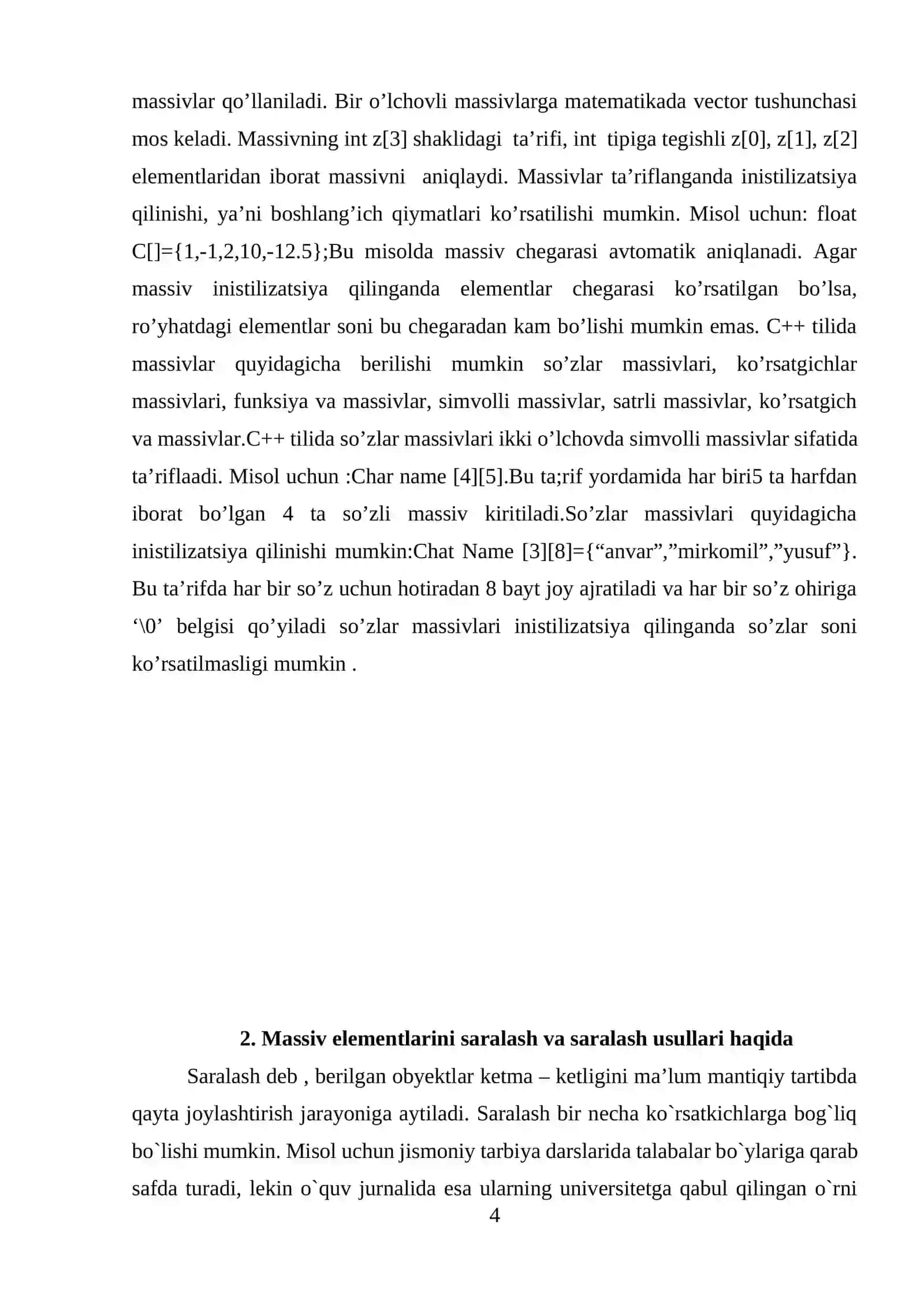Dasturlashga kirish 4