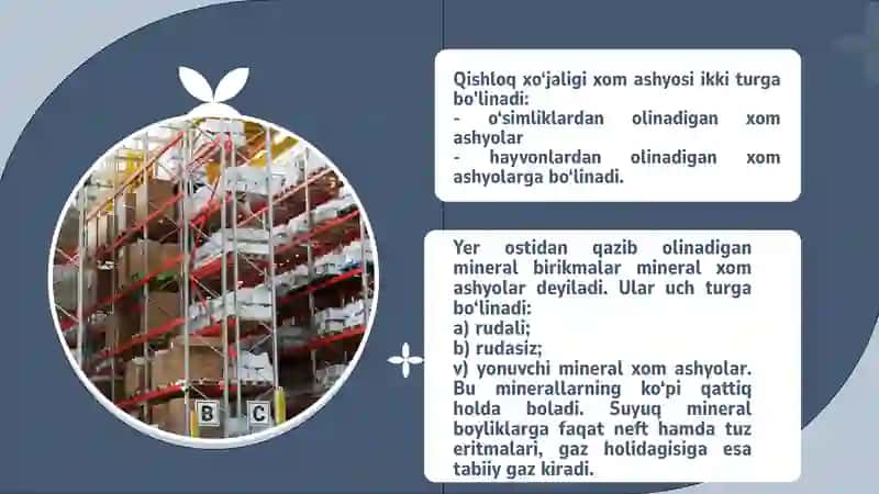 SANOATNING XOM ASHYO MANBASI VA TEJAMKORLIK STRATEGIYASI 4
