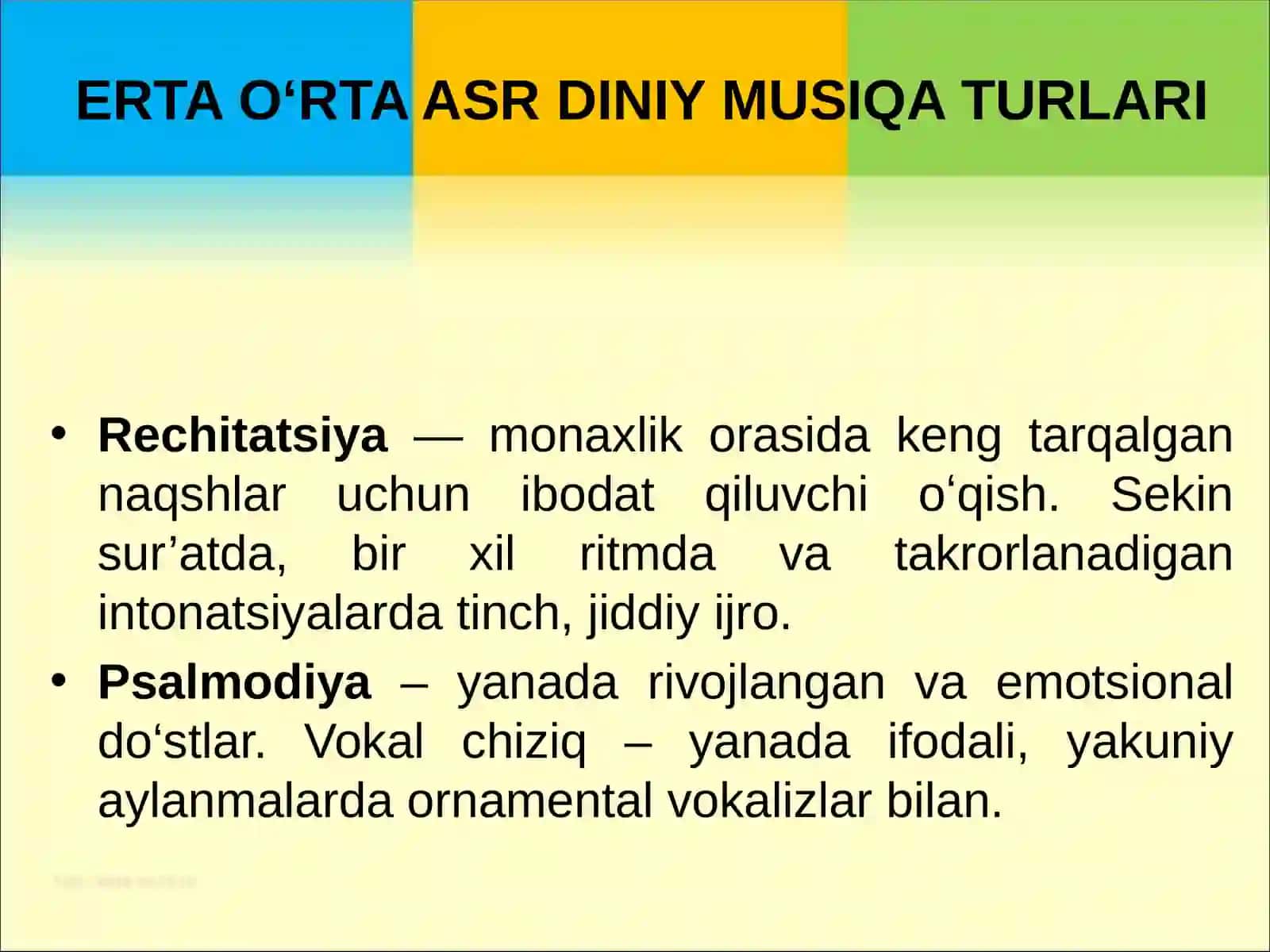 O'RTA ASR MUSIQASI TARIXIY QIYOFA 4