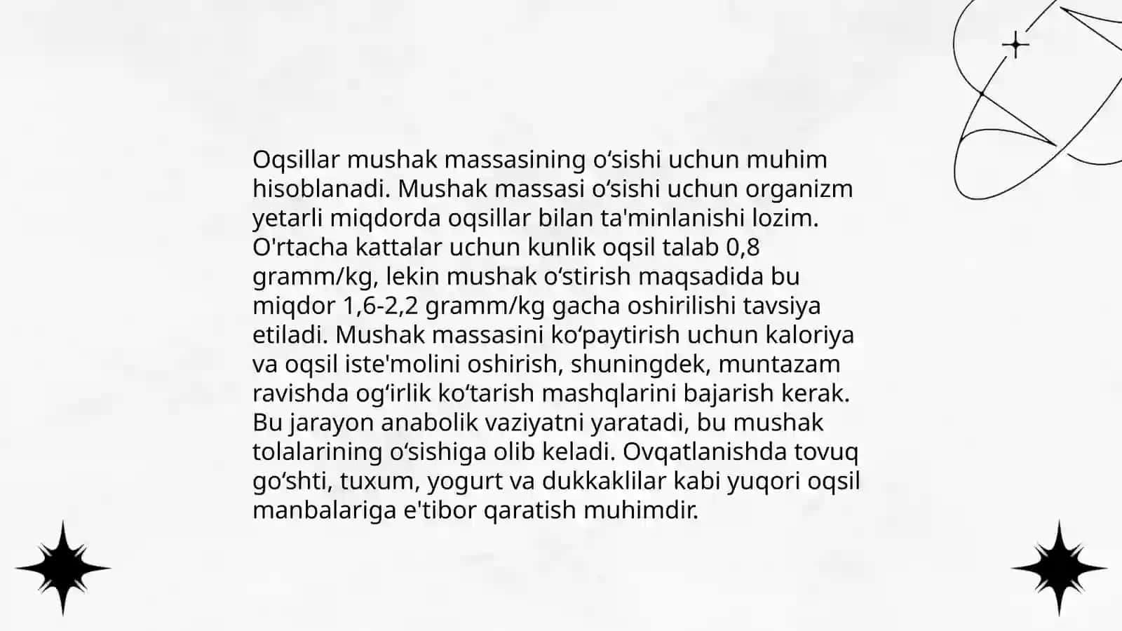 Oqsillarning ovqatlanishdagi ahamiyati 4
